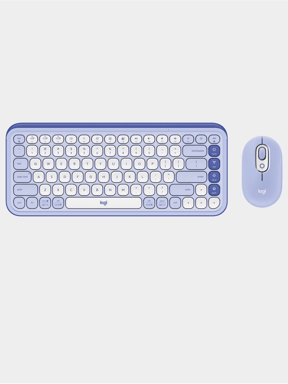 Logitech Pop Icon Combo Wireless Keyboard and Mouse Set in Lilac & Off White